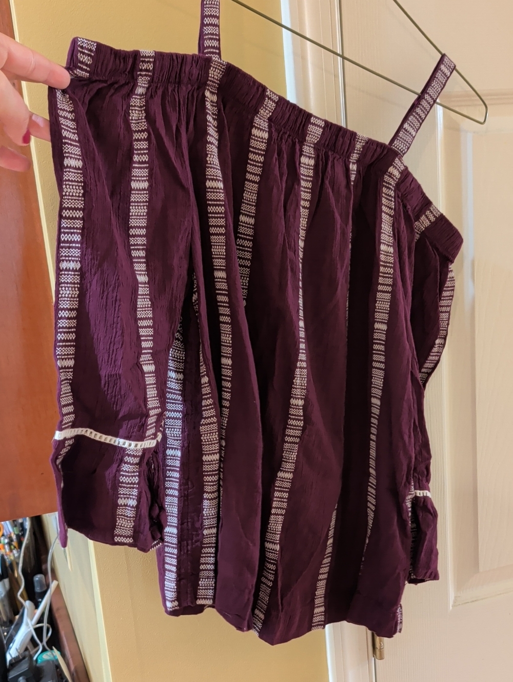 Sonoma Purple Striped Off-Shoulder Camisole